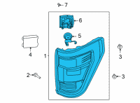 OEM 2021 Ford F-150 Tail Light Lens Diagram - ML3Z13404J