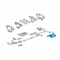 OEM 2002 Acura CL Muffler Set, Passenger Side Exhaust Diagram - 18030-S3M-A10