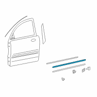 OEM 2010 Hyundai Azera Moulding-Waist Line Front Door, RH Diagram - 87724-3L020