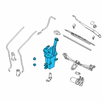 OEM Kia Windshield Washer Reservoir Assembly Diagram - 986203W000