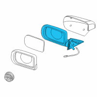 OEM 1998 BMW 750iL Exterior Mirror Without Glass, Heated, Left Diagram - 51-16-8-266-465