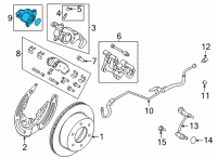 OEM 2022 Ford Bronco MOTOR - ELECTRIC PARKING BRAKE Diagram - MB3Z-2B712-A