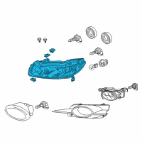 OEM 2006 Honda Civic Headlight Unit, Passenger Side Diagram - 33101-SVA-A02