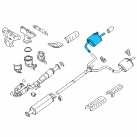 OEM 2015 Nissan Altima Exhaust, Main Muffler Assembly Diagram - 20100-3NT1C