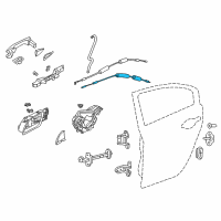 OEM 2022 Acura ILX Cable, Rear Door Lock Diagram - 72633-TX6-A01