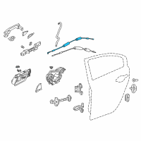 OEM 2017 Acura ILX Cable, Rear Inside Handle Diagram - 72631-TX6-A01