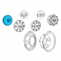 OEM 2012 Ram 3500 Wheel Center Cap Diagram - 52106876AD