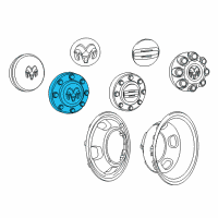 OEM 2015 Ram 3500 Wheel Center Cap Diagram - 68081015AC