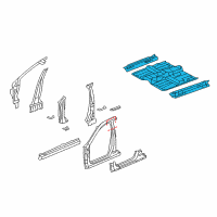 OEM Acura TL Floor, Front Diagram - 65100-TK4-A01ZZ