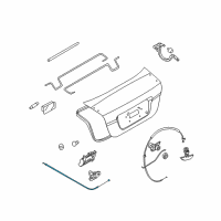 OEM 2004 Chevrolet Aveo Cable Asm, Rear Compartment Lid Latch Release Diagram - 96541118