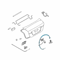 OEM 2006 Chevrolet Aveo Cable Asm, Rear Compartment Lid Latch Release Diagram - 96541199