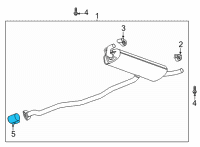 OEM 2021 Chevrolet Trailblazer Muffler & Pipe Clamp Diagram - 42741383