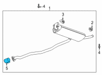 OEM Buick Muffler & Pipe Clamp Diagram - 42741383