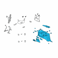 OEM 2009 GMC Acadia Quarter Trim Panel Diagram - 25956768
