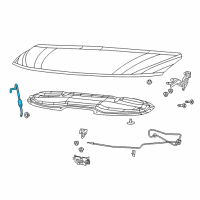 OEM 2021 Chrysler Pacifica Hood Prop Rod Diagram - 68186036AE