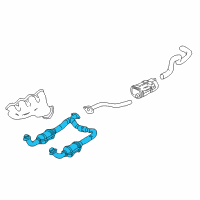 OEM 2000 GMC Yukon 3-Way Catalytic Convertor Assembly (W/ Exhaust Manifold Pipe) Diagram - 19206638