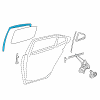 OEM 2016 Lexus LS460 Run, Rear Door Glass Diagram - 68152-50031