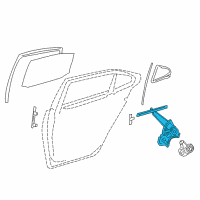 OEM 2013 Lexus LS600h Regulator Sub-Assy, Rear Door Window, LH Diagram - 69804-50040