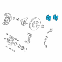 OEM 2005 Pontiac Vibe Pad Kit, Front Disc Brake Diagram - 88972096