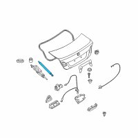 OEM 2009 BMW 128i Gas Pressurized Spring For Trunk Lid Diagram - 41-62-7-166-758