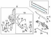 OEM 2016 Hyundai Genesis Wiper Blade Rubber Assembly(Drive) Diagram - 98351-B1000