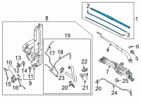 OEM Kia Telluride Passeger Windshield Wiper Blade Assembly Diagram - 98360S9000