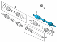 OEM 2021 Ford Mustang Mach-E SHAFT - FRONT AXLE Diagram - LJ9Z-3B437-A