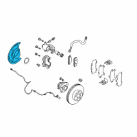 OEM 2014 Infiniti QX70 Rear Brake Plate Assembly, Left Diagram - 44030-WL001