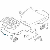 OEM BMW 650i xDrive Gran Coupe Front Bonnet Release Cable Diagram - 51-23-7-183-765