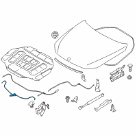 OEM 2011 BMW 535i GT xDrive Front Bonnet Release Cable Diagram - 51-23-7-183-765