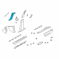 OEM 2009 Ford Expedition Weatherstrip Pillar Trim Diagram - 7L1Z-7803598-AC