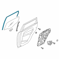 OEM 2019 Kia Soul EV Run-Rear Door Window Glass Diagram - 83540B2000
