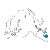 OEM Hyundai Santa Fe Sport Windshield Wiper Motor Assembly Diagram - 98110-2W000