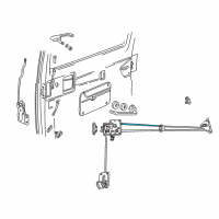 OEM 1993 Dodge B150 Door Latch Cable Diagram - 55076381