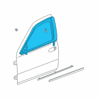 OEM 2002 Cadillac Seville Molding Asm-Front Side Door Window Reveal Diagram - 25696573