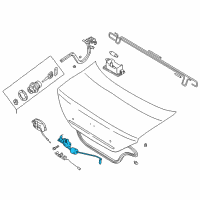 OEM Kia Spectra Trunk Lid Lock Assembly Diagram - 0K2N256820