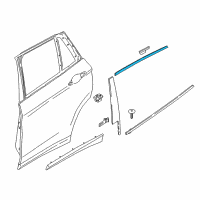 OEM 2017 BMW X1 Window Frame Cover, Rear Left Door Diagram - 51-35-7-362-229