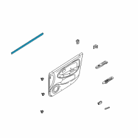 OEM 2001 Kia Rio WEATHERSTRIP-Belt, In, LH Diagram - 0K30A59821