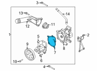 OEM Hyundai Santa Fe Gasket-Water Pump Diagram - 25124-2S000