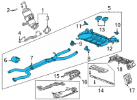 OEM 2022 Cadillac CT5 Muffler & Pipe Diagram - 86778208