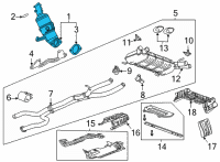 OEM 2022 Cadillac CT5 Converter & Pipe Diagram - 12711127