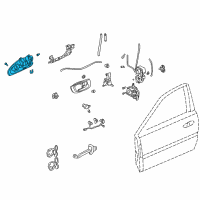 OEM 2001 Honda Accord Handle Assembly, Right Front Door (Outer) (Satin Silver Metallic) Diagram - 72140-S84-A01ZM