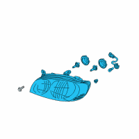 OEM 2002 Kia Spectra Passenger Side Headlight Assembly Diagram - 0K2NB51030B
