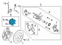 OEM Hyundai Elantra Rear Wheel Hub And Bearing Assembly Diagram - 52730-K2000