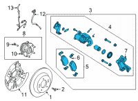 OEM 2021 Hyundai Elantra Brake Assembly-RR Wheel, LH Diagram - 58210-AA400