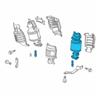 OEM 2014 Acura RDX Converter, Rear Primary Diagram - 18290-RV0-A00