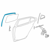 OEM 2009 Lexus LS460 Run, Rear Door Glass Diagram - 68142-50021