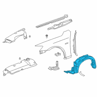 OEM 2010 Lexus IS250 Liner, Front Fender, RH Diagram - 53805-53020