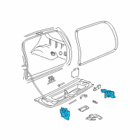 OEM 1998 GMC Jimmy End Gate Latch Assembly Diagram - 15111435
