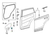 OEM 2022 Toyota Corolla Cross Door Shell Hole Plug Diagram - 90950-01998